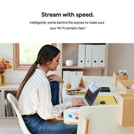 Nest WiFi Point - Wi-Fi Extender and Smart Speaker - Works with Nest WiFi and Google WiFi Home Wi-Fi Systems - Requires Router Sold Separately - Snow